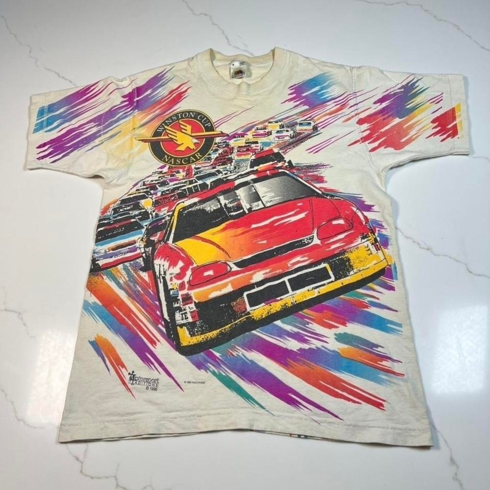 Vintage 90s nascar Winston cup all print racing tee shirt Medium